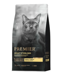 Сухой корм для кошек Premier Cat Sterilised стерилизованных и кастрированных котов с индейкой 2кг
