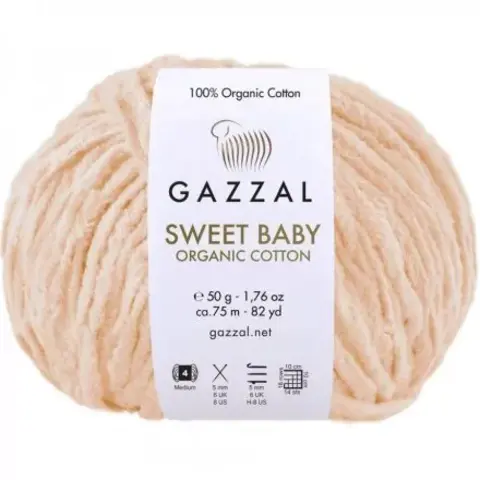 Пряжа Gazzal Sweet Baby Organic Cotton 2610 персик