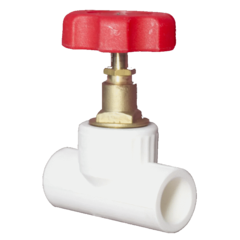 Клапан (вентиль) PP-R запорный белый внутренняя пайка Дн 25х90гр VALFEX 10146025