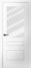 Дверь Роялти / Цвет Эмаль белый / Мателюкс белый витраж / Двери Belwooddoors