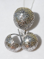 Адриана  (кольцо + серьги из серебра)