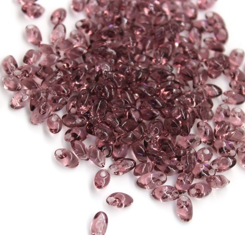 LMA-0142 Бисер-лепестки Миюки Аметист дымчатый прозрачный /Miyuki long Magatama Transparent Smoky Amethyst