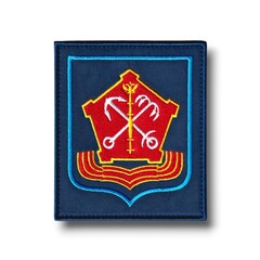 Шеврон Нарукавный ЛенВО / ЛВО ( Ленинградский Военный Округ ) Офисный / Синий С Голубым Кантом