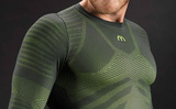 Премиальный комплект термобелья Mico Extra Dry Skintech Green с воротом мужской