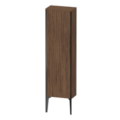 Duravit XViu XV1315LB221 Шкаф подвесной 1330x400x240мм, с 1 дверью, 3 стеклянными полками (петли слева), цвет: walnut dark/черный матовый фото