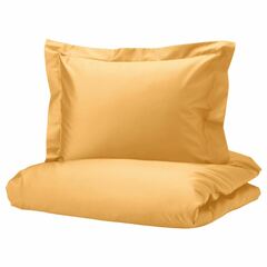 Комплект постельного белья IKEA LUKTJASMIN (ЛЮКТЭСМИН), Односпальный, Желтый, 150x200, 50x80 см