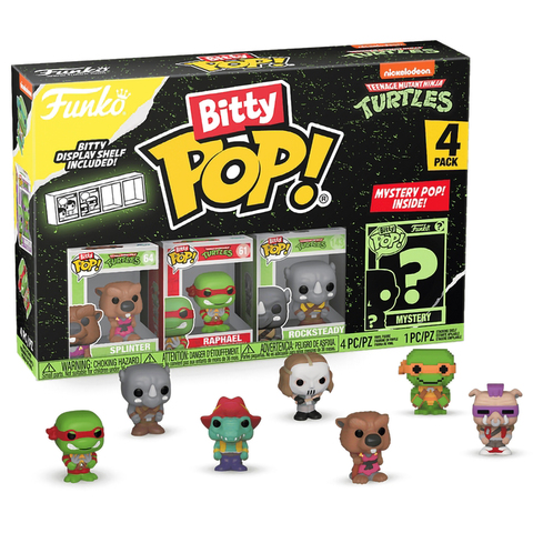 Funko Bitty POP! TMNT S3 Splinter + Raphael + Rocksteady + Mystery (1 of 4)
