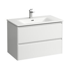 Laufen Palace 8.6070.5.261.104.1 Комплект мебели 800х450х545 мм., с раковиной Slim, 2 ящика, органайзер для ящика, ручка анодированный алюминий, цвет белый глянцевый фото