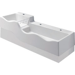 Geberit Bambini 430350016 Раковина детская, на три смесителя, более низкая раковина справа: B=139см, T=41.5см, Отверстие под смеситель=По центру, слева и справа, Перелив=Без, Альпийский белый фото