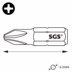 Бита PH4 х32мм S2 3шт SGS 6332-PH4-3