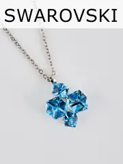 Подвеска-ромб Мираж с голубыми кубиками Swarovski