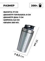 Шейкер Skully ES-PS03 0,5 L Stainless Steel - 2