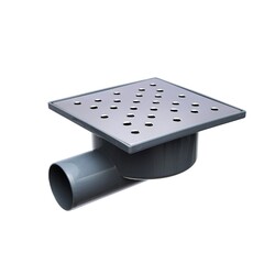 Трап душевой вертикальный, с гидрозатвором, 150х150 мм (Санпласт) 67-1-971
