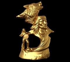 Силиконовый молд № 466 Индеец с волком