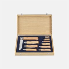 Набор ножей Opinel Tradition №02-12, 10шт., нержавеющая сталь, рукоять бук, деревянный футляр