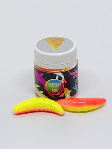 NEON 68 Maggot 46мм (6 шт ) СЫР цвет ЛИМОН/КРАСНЫЙ продажа от 2 шт.