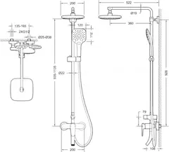 Душевая колонна Bravat Source настенная с одной ручкой (с изливом), хром (F6173218CP-A-ENG)
