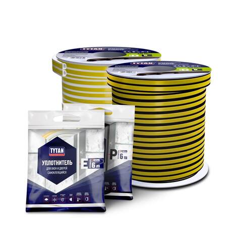 Уплотнитель самоклеящийся для окон и дверей на EPDM основе Tytan Professional / Титан