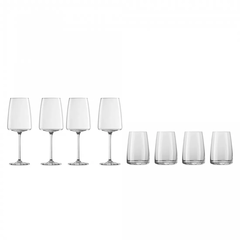 Набор из бокалов для вина 4шт 535 мл., стаканов для воды 4шт 500 мл ZWIESEL GLAS Vivid Senses арт.123317