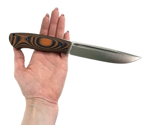 Нож цельнометаллический Тигр, сталь D2, Микарта красная