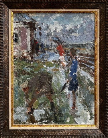 Парамонов А. А. (1929–1994). После дождя (эскиз). Холст, масло. СССР, 1970 г.