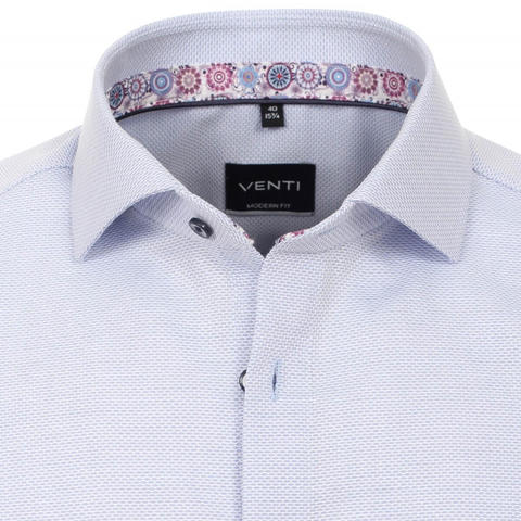 Сорочка мужская Venti Modern Fit 113728600-100 голубая из фактурной ткани