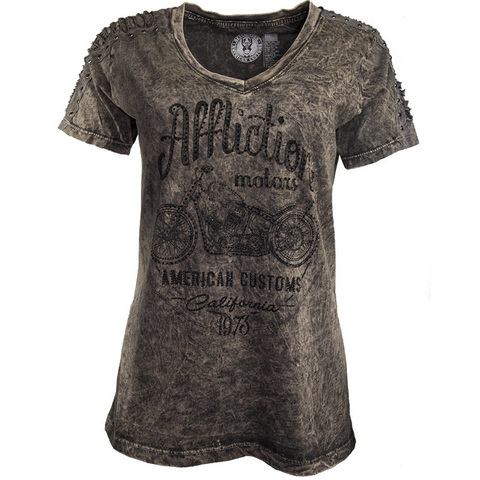 Affliction | Футболка женская American Customs Iron Rider AW23198 перед