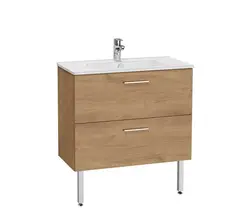 VitrA 67273 Тумба с 2 ящиками с раковиной, 80 см, цвет золотой дуб фото
