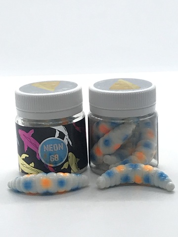 NEON 68 Maggot 46мм (6 шт ) СЫР цвет БЕЛЫЙ/СИНЯЯ/МОРКОВНАЯ ТОЧКА продажа от 2 шт.