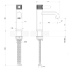 Gessi Inciso 58002#149 Смеситель для раковины на 1 отверстие без донного клапана Цвет: finox