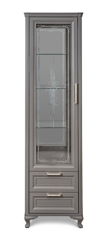Мокко (Эра) Витрина однодверная (серый)