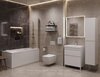 Aquanet 348181 Тумба с раковиной Слим 80 2 ящ. цв.белый сатин (348181)