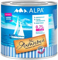 Лак Alpa яхтный алкидно-уретановый сверхпрочный бесцветный глянцевый