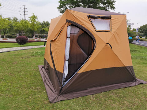 Зимняя демисезонная палатка 4-местная Nature camping, четырехслойная, 2019, со съемным утеплителем, для охоты, рыбалки, бани, походов