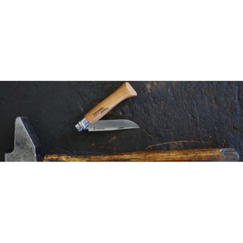 Нож Opinel №7, углеродистая сталь, рукоять из дерева бука, блистер
