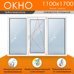 Пластиковое окно 1100 х 1700 ТермА Эко