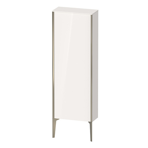 Duravit XViu XV1316LB122 Шкаф подвесной 1330x500x240мм, с 1 дверью, 3 стеклянными полками (петли слева), цвет: белый глянцевый/champagne matt