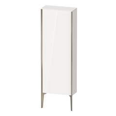 Duravit XViu XV1316LB122 Шкаф подвесной 1330x500x240мм, с 1 дверью, 3 стеклянными полками (петли слева), цвет: белый глянцевый/champagne matt фото