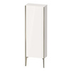 Duravit XViu XV1316LB122 Шкаф подвесной 1330x500x240мм, с 1 дверью, 3 стеклянными полками (петли слева), цвет: белый глянцевый/champagne matt