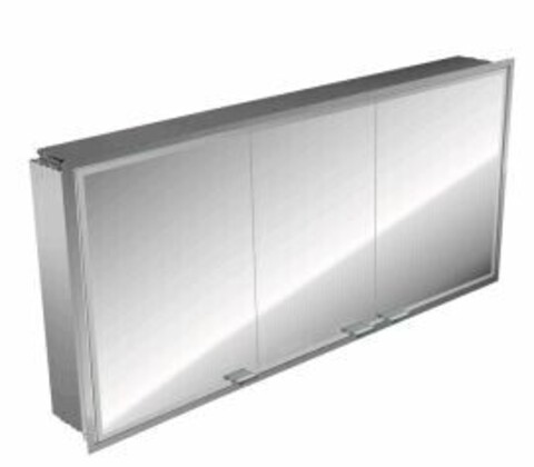 Emco Asis 9897 060 27 Зеркальный шкаф, ширина, мм-1615, глубина, мм-174.3, высота, мм-665, тип установки-подвесной, подсветка-есть, тип освещения-светодиодная подсветка, тип включения-сенсорный, дверцы-есть, цвет корпуса-алюминий/зеркало,