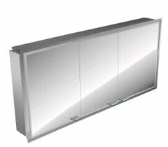 Emco Asis 9897 060 27 Зеркальный шкаф, ширина, мм-1615, глубина, мм-174.3, высота, мм-665, тип установки-подвесной, подсветка-есть, тип освещения-светодиодная подсветка, тип включения-сенсорный, дверцы-есть, цвет корпуса-алюминий/зеркало, фото