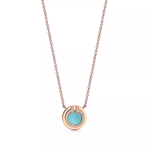 Подвеска из розового золота с бирюзой и бриллиантами, Tiffany 💠