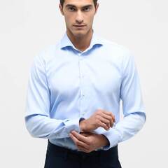 Сорочка мужская Eterna Slim Fit 8817-F182-10 из твила голубая
