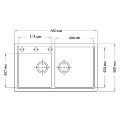 Кухонная мойка из искусственного гранита Top Zero DEMI Titan 86х36