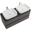 BelBagno KRAFT-1200-4C-SO-GSO База под раковину подвесная с фрезерованными ручк. по всей длине фасада с чет-мя выкатн. ящ., Темно-Серый Мат.,1200x455x500