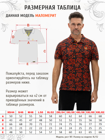Поло «Красная хохлома» мужское