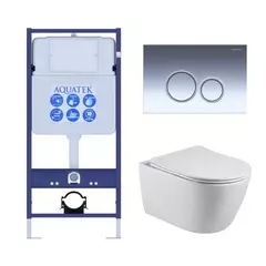 Aquatek Бетта SET AQUATEK БЕТТА KDI18 Инсталляция с унитазом и клавишей, цвет: белый фото