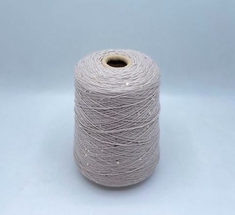 Бобинная пряжа (пр.Италия).art-Paillettes 500/100гр, 100%Меринос+пайетка, цвет-Латте, арт.27607
