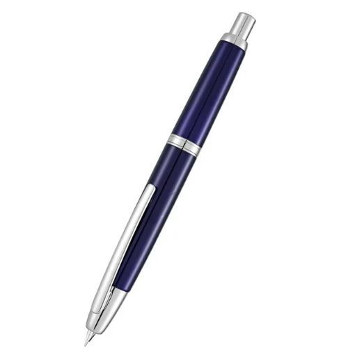 Перьевая ручка Jinhao 10 capless, Китай. Перо EF (0.4 мм) выдвигается нажатием на кнопку. Корпус металл. Цвет синий кобальт