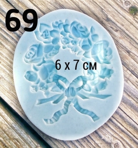 Молд Венок с бантом 6х7см., Арт.PO-0069, силикон